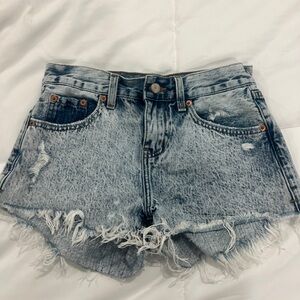 Pistola Blue Distressed Jean Shorts